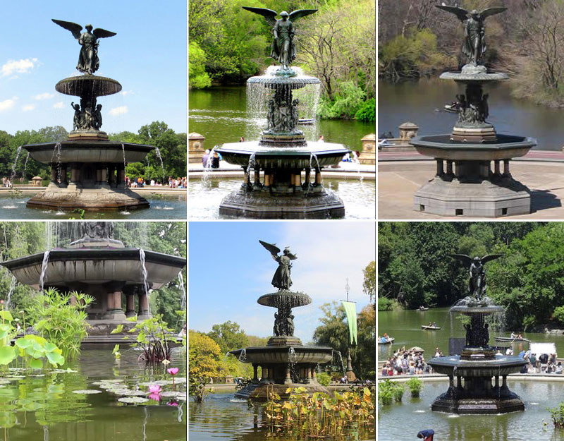 Outdoor Decorative Bronze Bethesda Fountain rises high above Bethesda Terrace Sculpture (2)