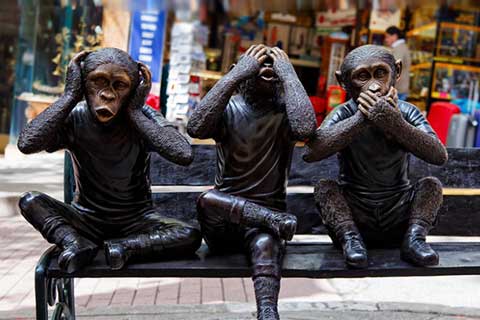 Animal Sculptures Bronze Monkeys Statues for Decor