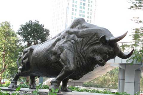Art Garden design Decor Life Size Bronze Casting Bull Statue for Large Garden Decoration