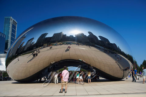 Contemporary polished stainless steel Construction of Cloud Gate for Sale