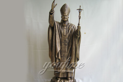 Decorative Outdoor Cast Bronze John Paul II Statue