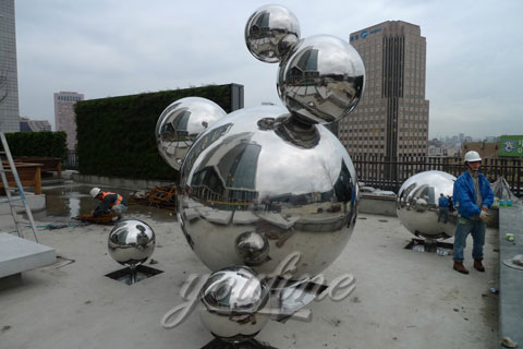 Modern China Outdoor Abstract Sculpture in Stainless Steel