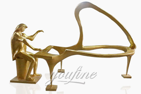 Outdoor abstract bronze music sculpture